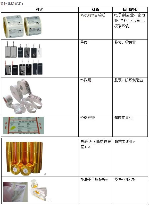 特種標(biāo)簽定制